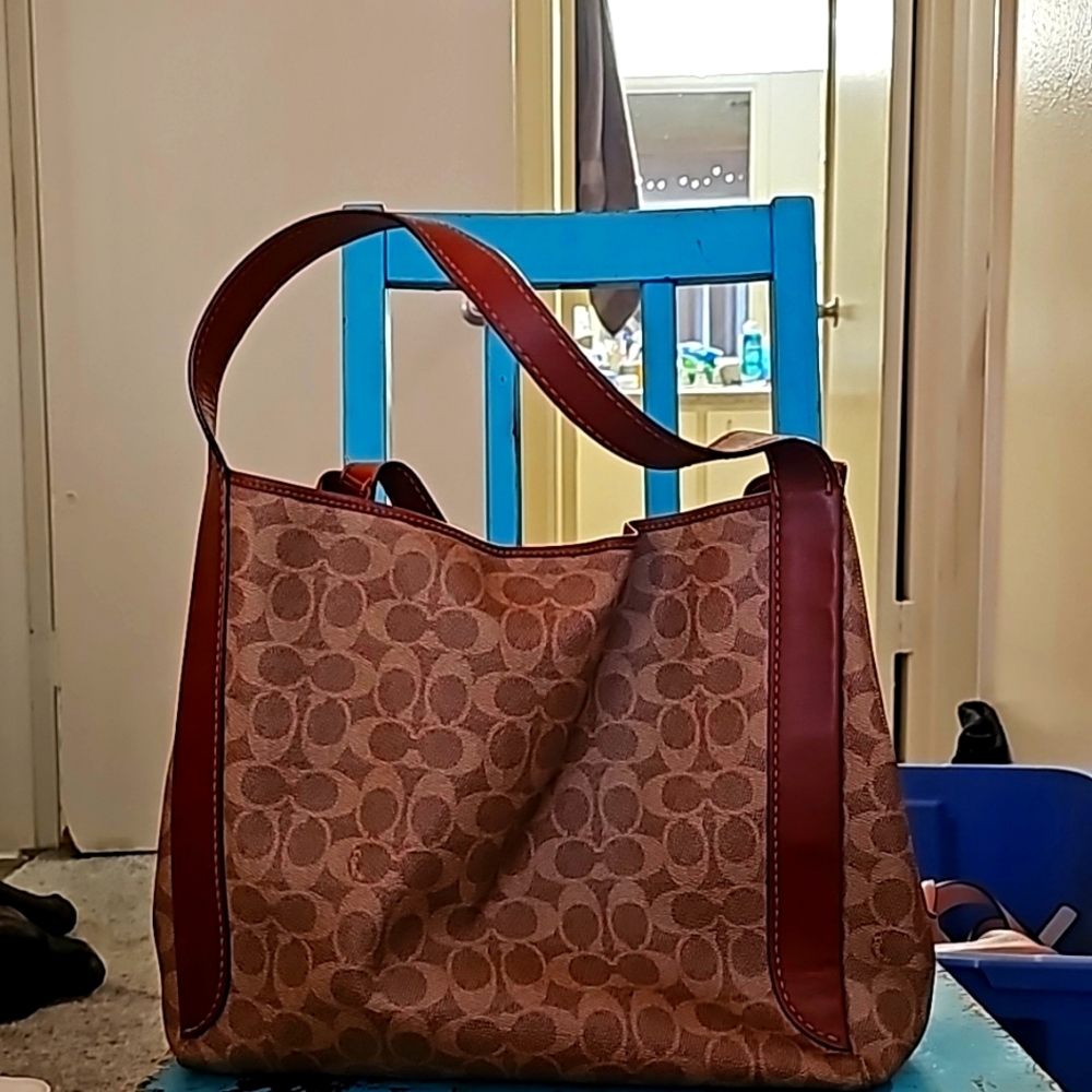Brown Coach tote bag